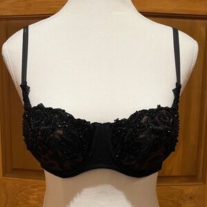 Victoria's Secret Black Embellished Bra-worn in VS show